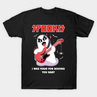 Funny Retro Rock Sheet Ghost Men Kids Women Halloween T-Shirt